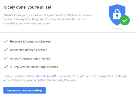Google drošības pārbaude - Droša interneta diena